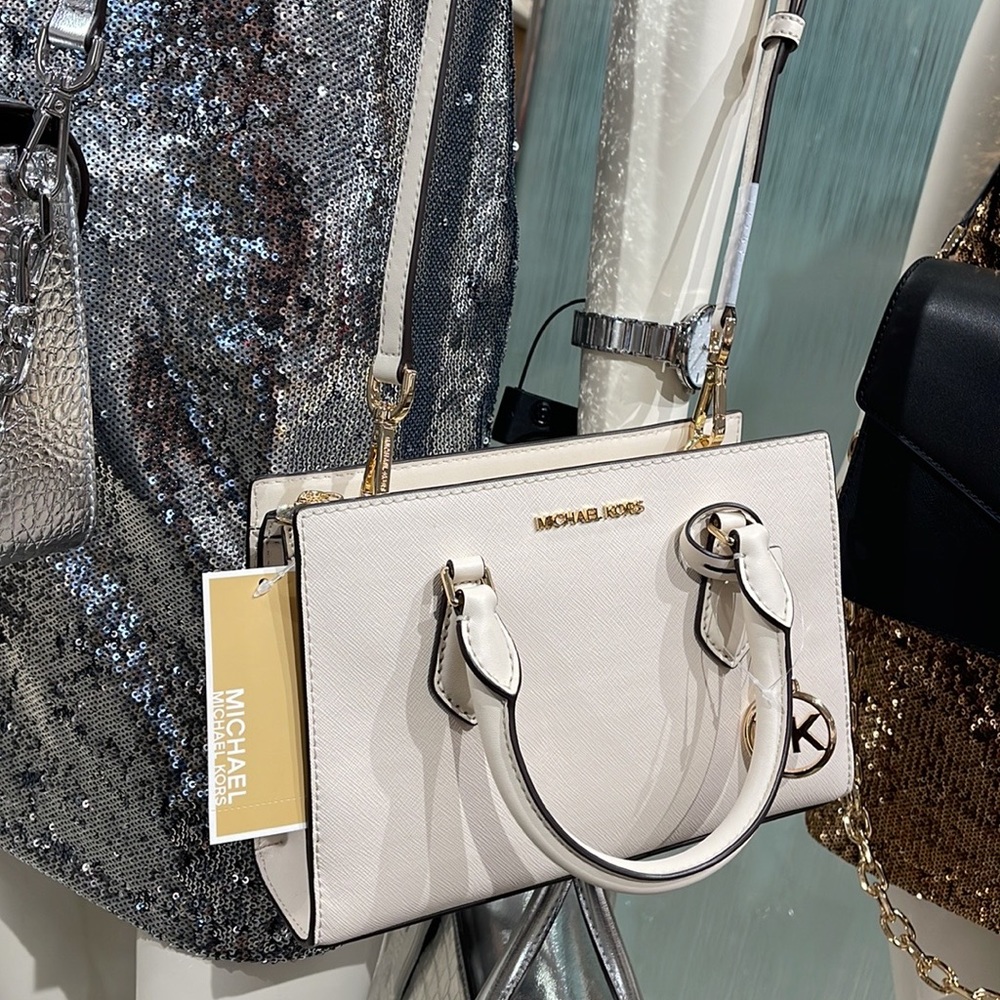 Michael Kors Sheila Small Center Zip Satchel Shoulder Crossbody Bag Non Leather - Picture 4 of 16